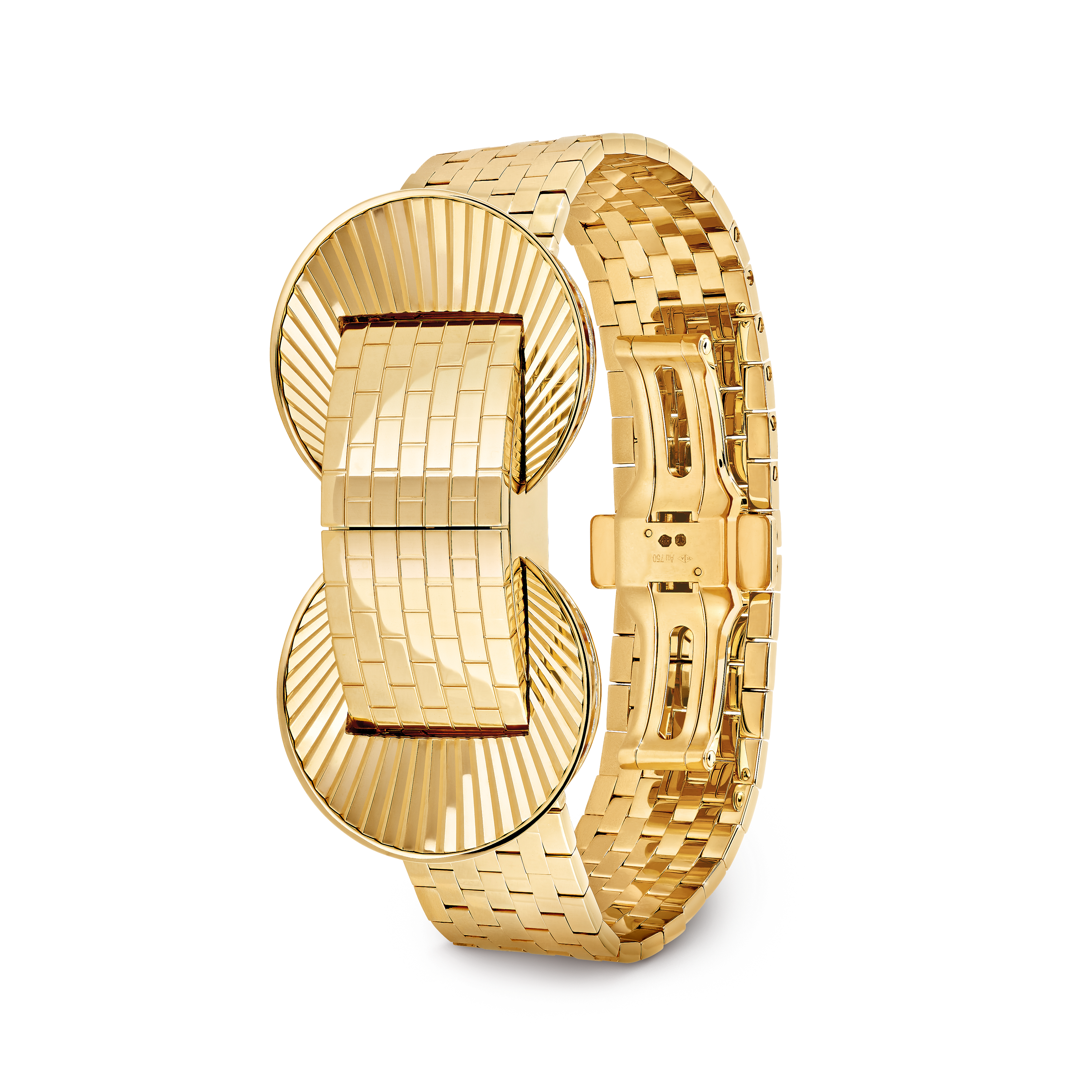 Ludo Secret watch, 18K yellow gold, Diamond:  63 stones,  1.4 carats, Mother-of-pearl:  1 stone, Three Fourth Alternative, Watch - Van Cleef & Arpels