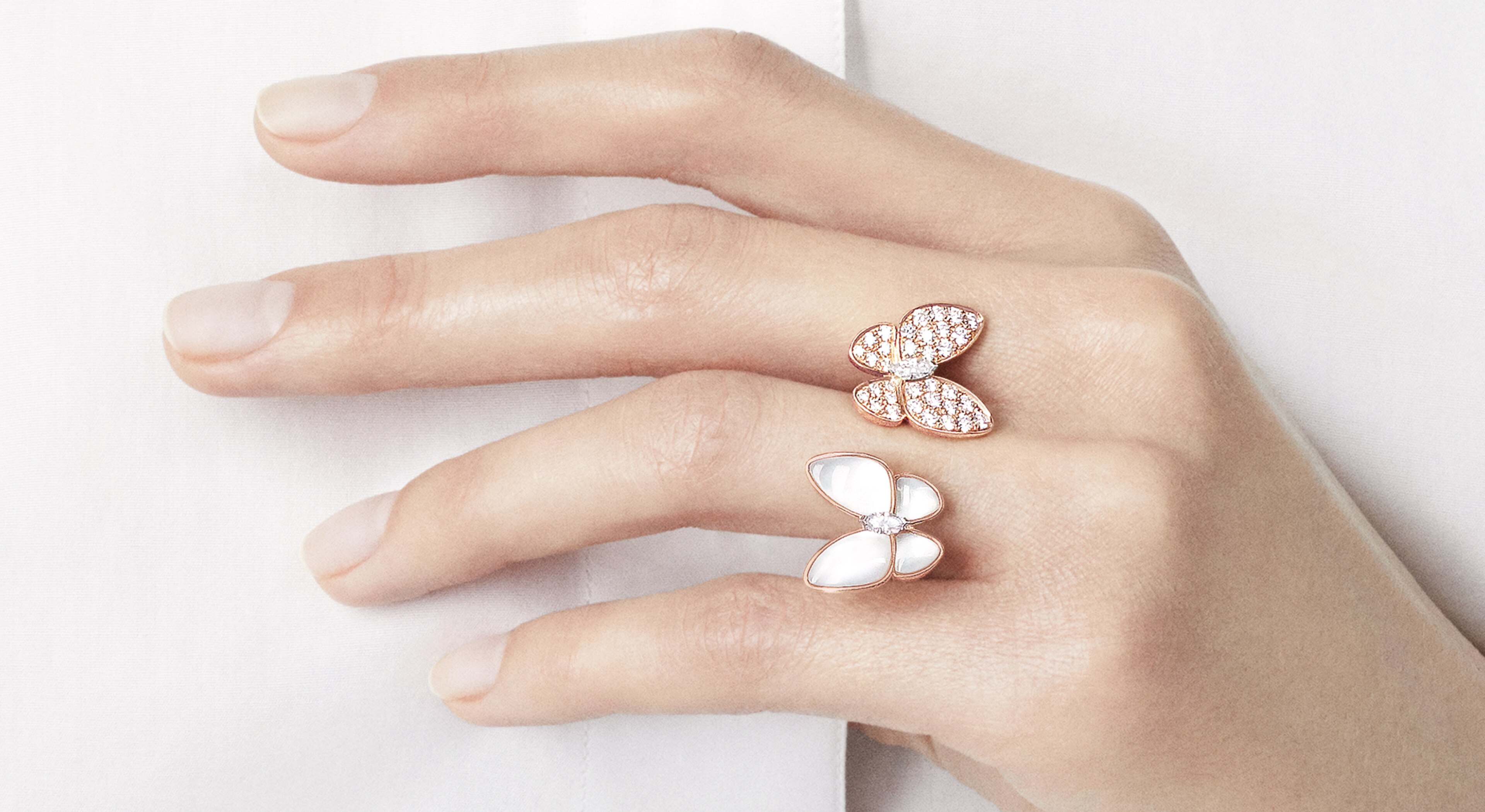 Fauna collection, ring, rose gold, diamonds and mother of pearl, Van Cleef & Arpels