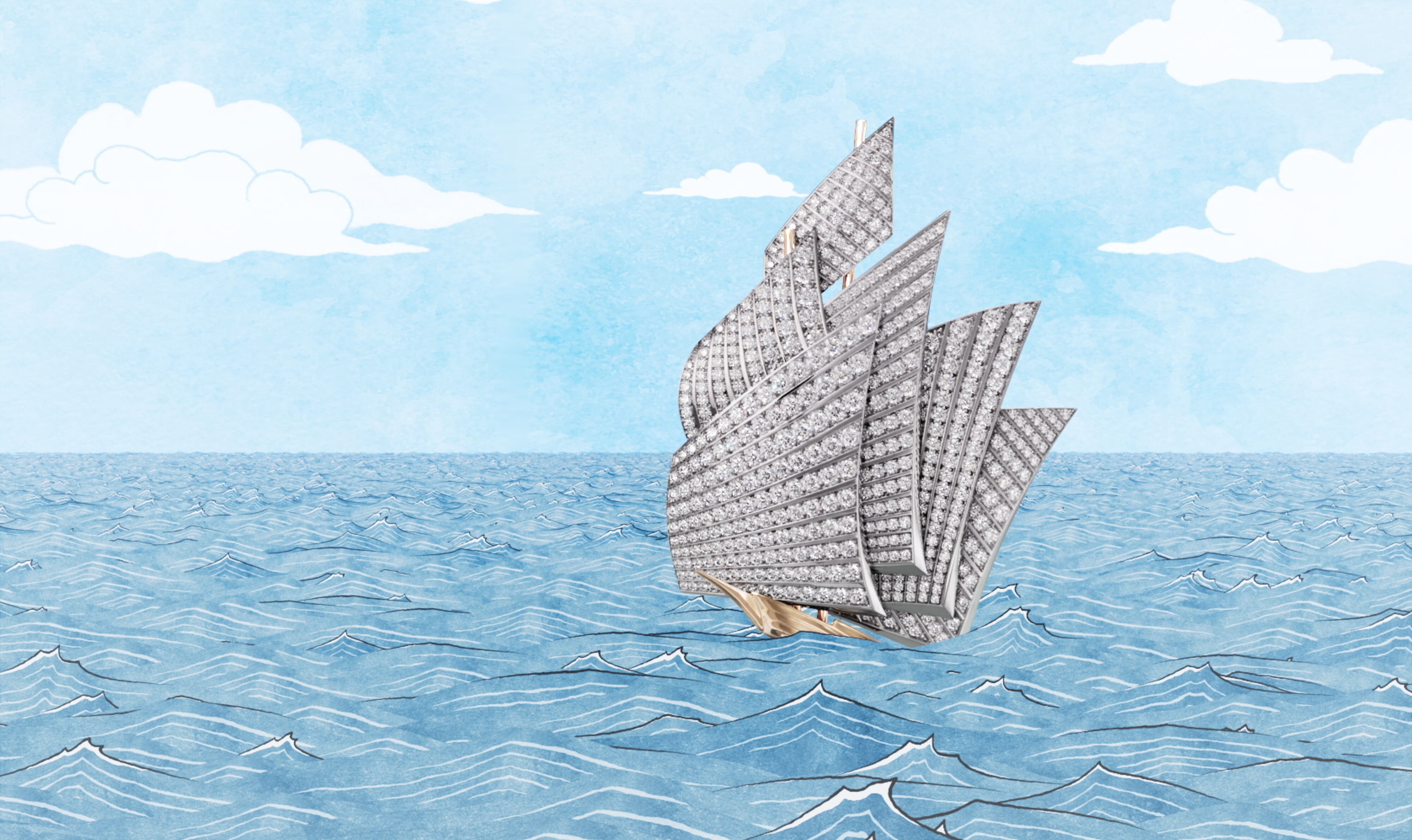 Palmier Mystérieux clip, Treasure Island by Van Cleef & Arpels High Jewelry collection.