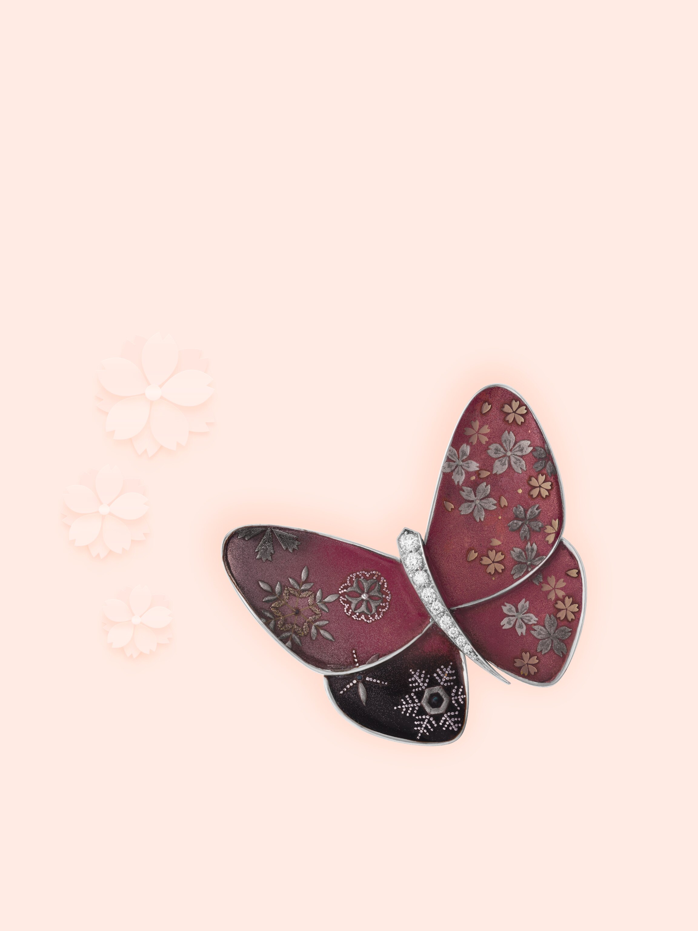 Butterfly collection, papillon laqué clip, cover, Van Cleef & Arpels